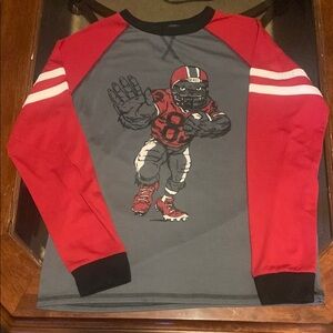 Kids Red and Gray Football Graphic Shirt